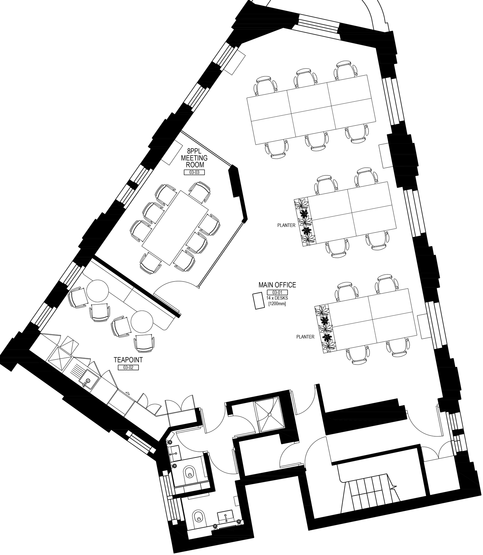 Third floor plan, 6 Sloane Street